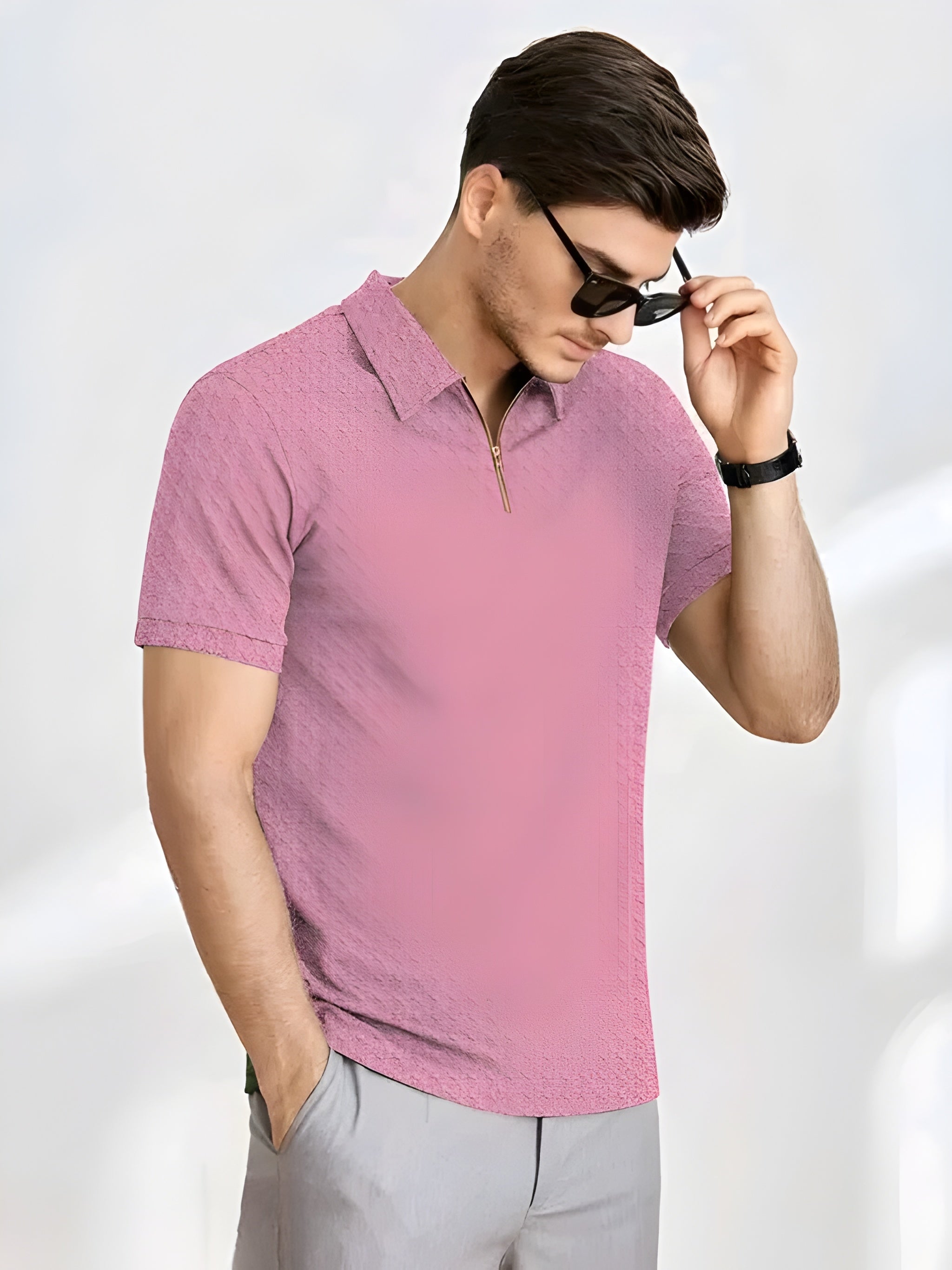 BURRMELLOW Collar T-shirts for men