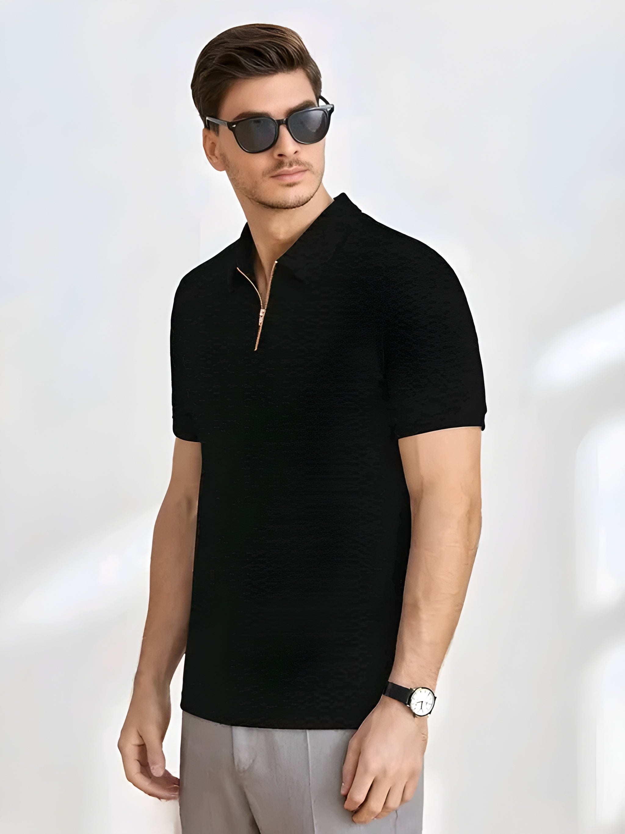 BURRMELLOW Collar T-shirts for men