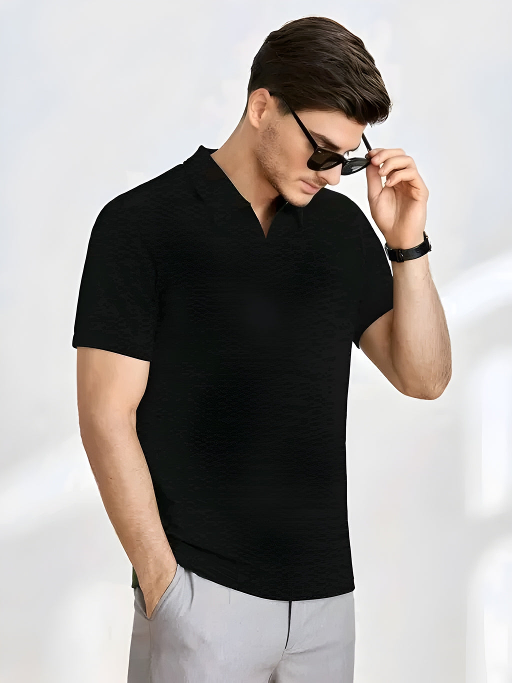 BURRMELLOW Collar T-shirts for men