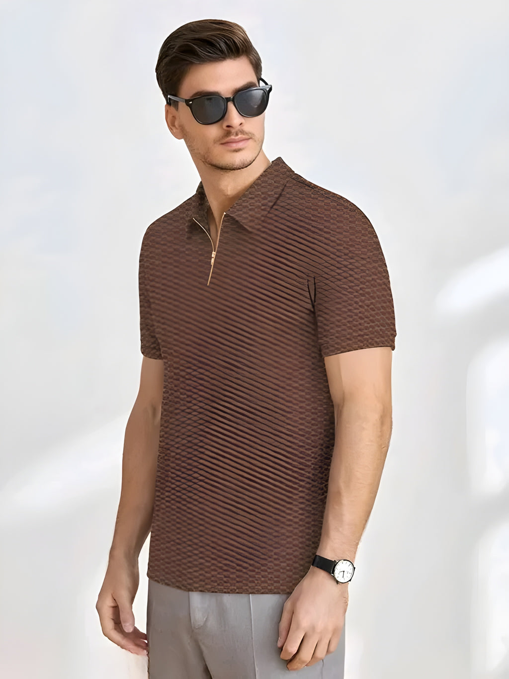 BURRMELLOW Collar T-shirts for men