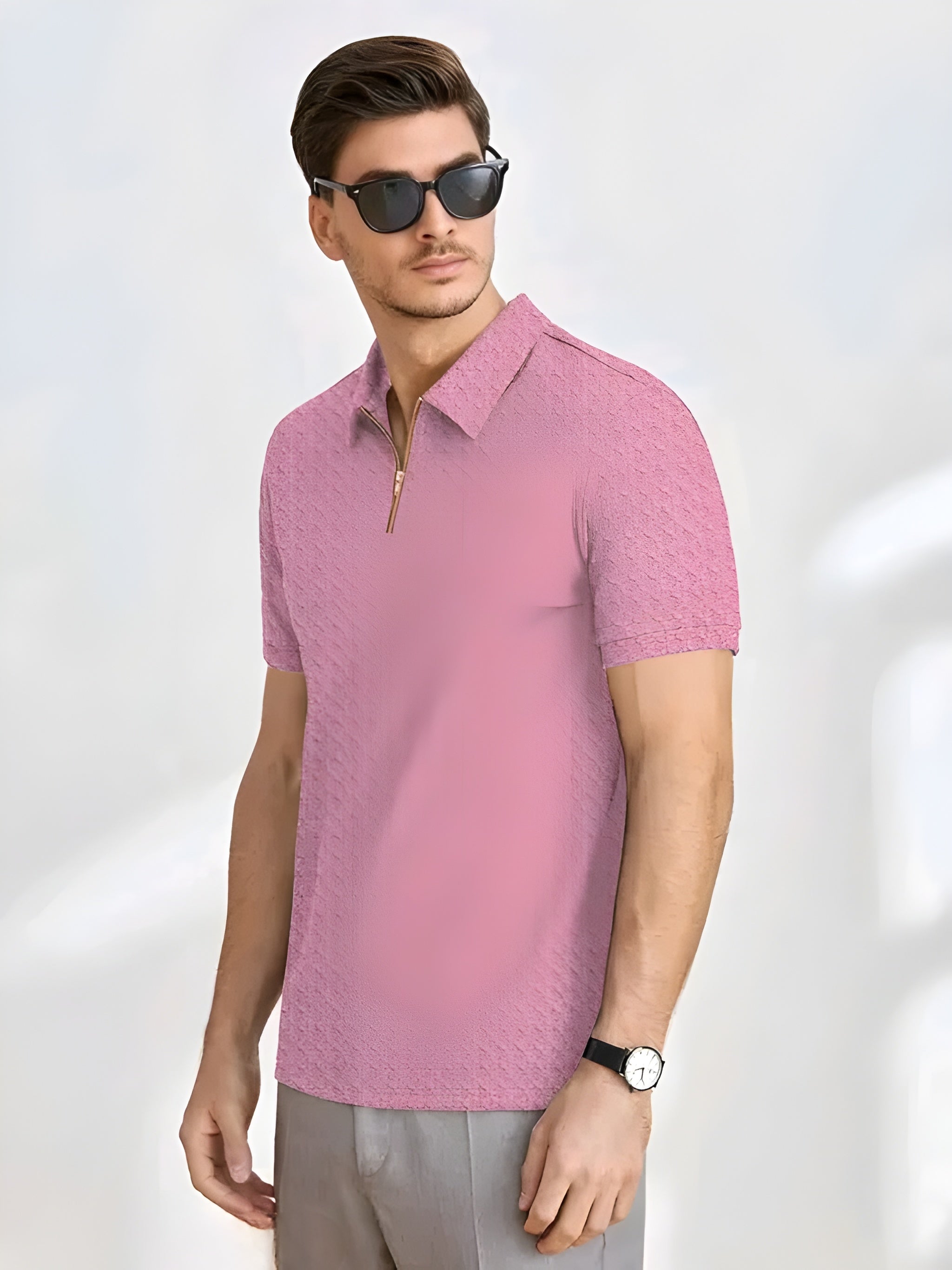 BURRMELLOW Collar T-shirts for men
