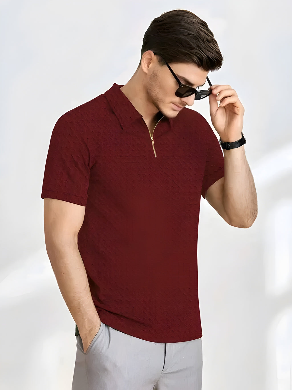 BURRMELLOW Collar T-shirts for men