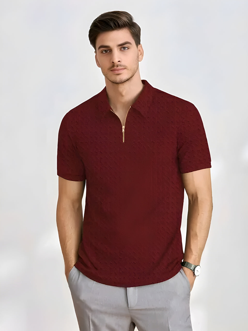 BURRMELLOW Collar T-shirts for men