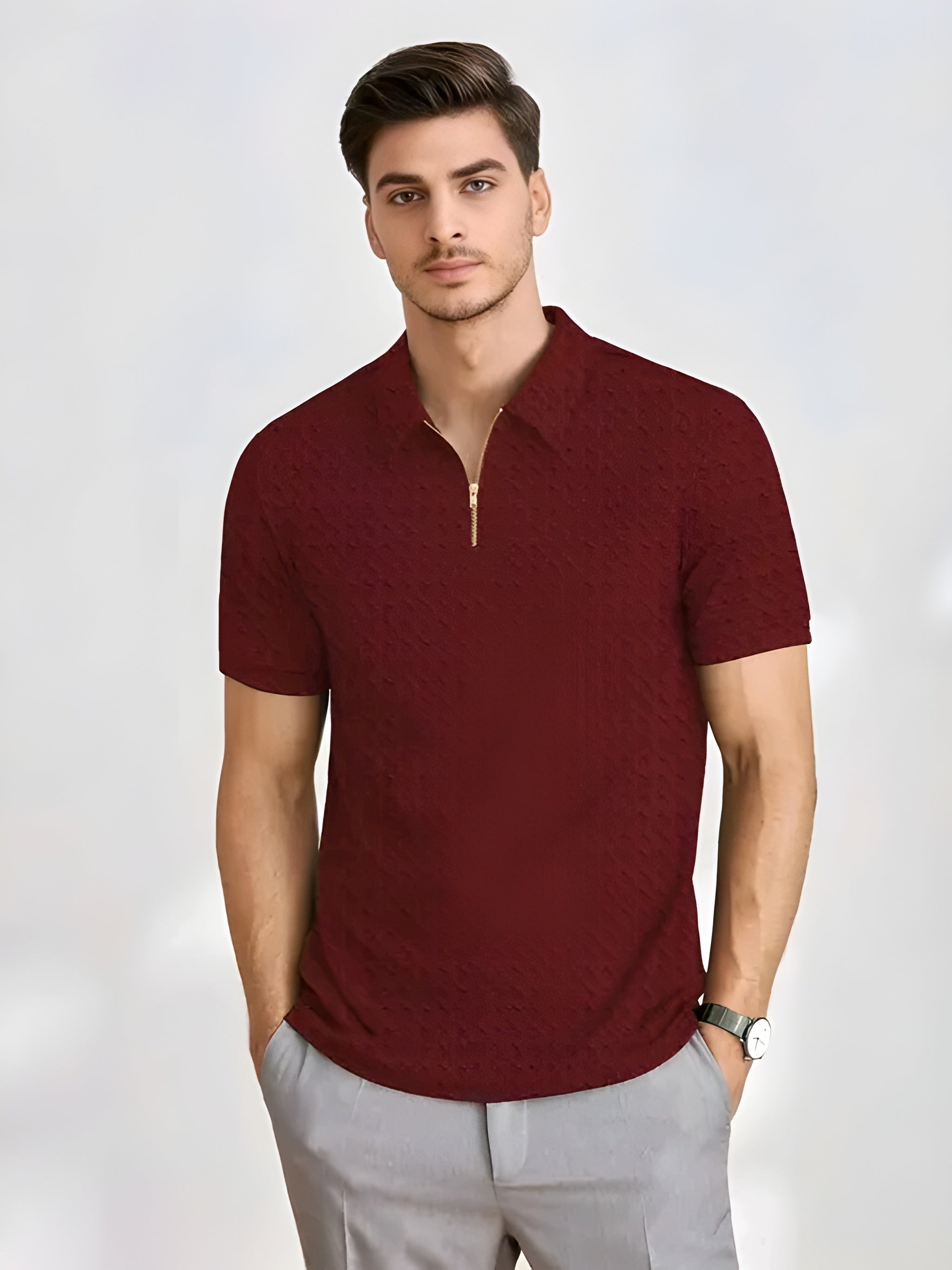 BURRMELLOW Collar T-shirts for men